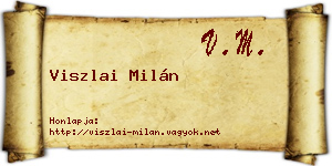 Viszlai Milán névjegykártya